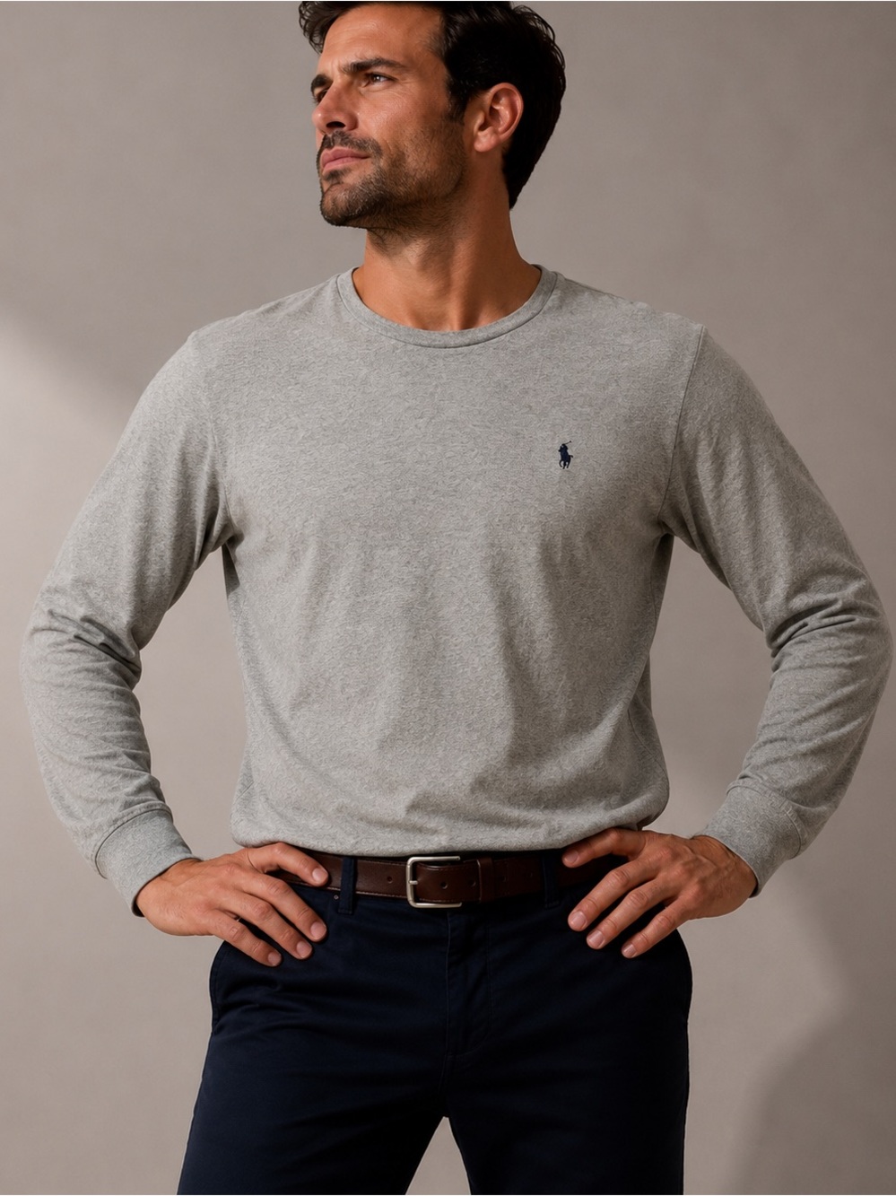 Polo long sleeve gray t-shirt size XL